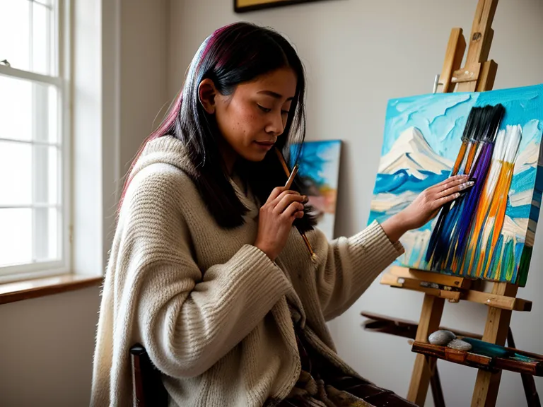 Manos mezclando gesso y masilla para crear pasta de modelar casera en pintura con relieve